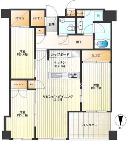 白金ザスカイ 20F1 間取り図