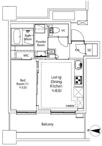 白金ザスカイ 1201 間取り図