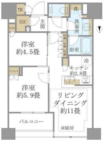 白金ザスカイ 1516 間取り図