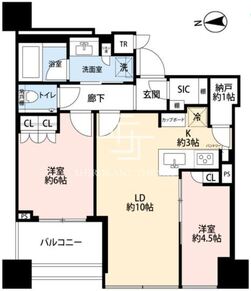 白金ザスカイ 21F-01 間取り図
