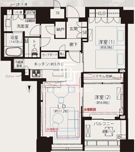 白金ザスカイ 3716 間取り図
