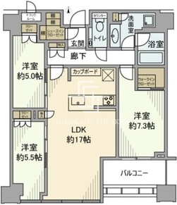 白金ザスカイ 41階81.22㎡ 間取り図