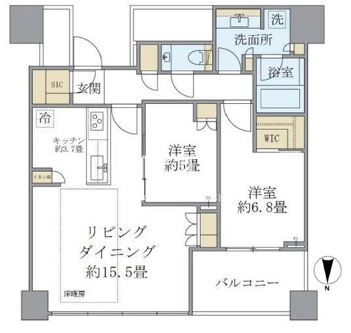 白金ザスカイ 1216 間取り図